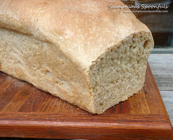 White Whole Wheat Bread ~ Sumptuous Spoonfuls #bread #recipe