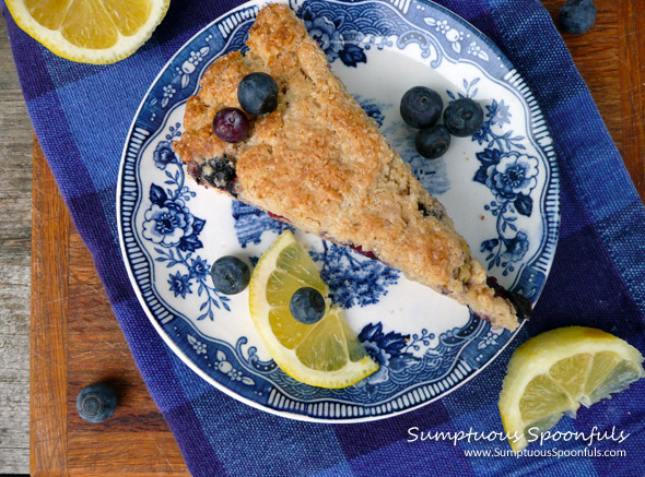 Lemon Blueberry Ricotta Cream Scones - Sumptuous Spoonfuls