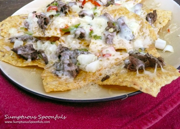 Pepperjack Potroast Nachos ~ Sumptuous Spoonfuls #Nachos #Recipe