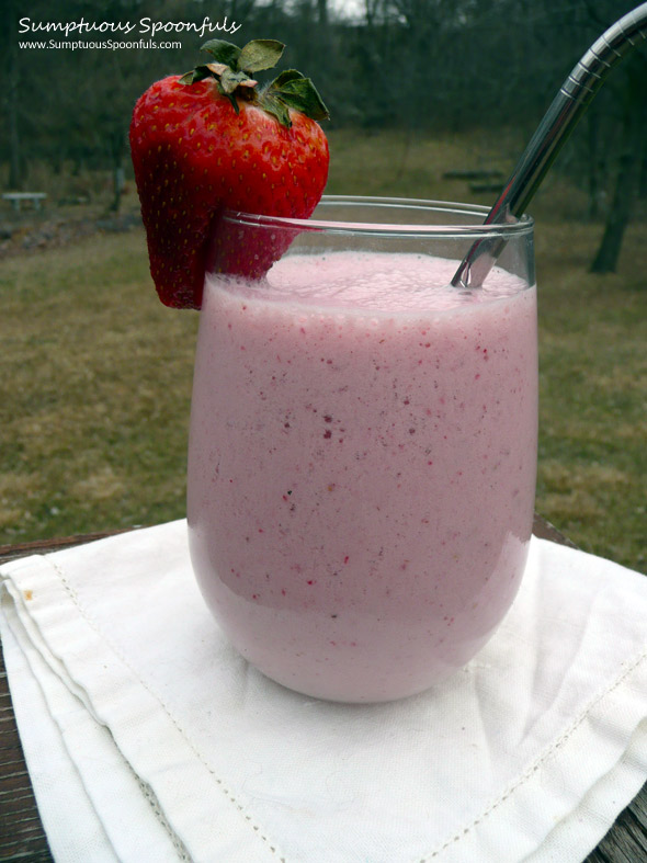 Banana Berry Passion Yogurt Smoothie ~ Sumptuous Spoonfuls #smoothie #recipe