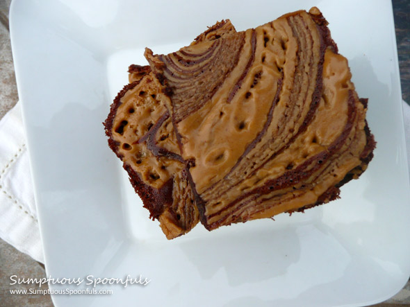 Super Fudgy Peanut Butter Swirl Chocolate Brownies ~ Sumptuous Spoonfuls #fudge #brownie #recipe