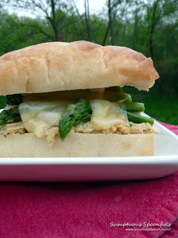 Salmon & Asparagus Salad Sandwich ~ Sumptuous Spoonfuls #sandwich #recipe