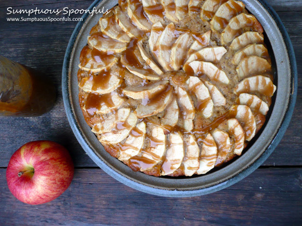 Apple Cake with Cinnamon Coconut Caramel Drizzle