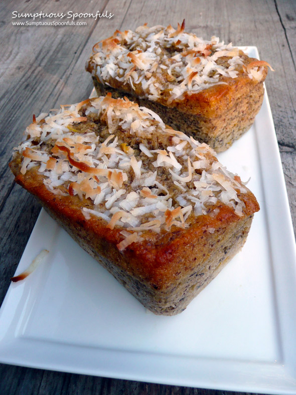 Coconut Mango Banana Bread ~ Sumptuous Spoonfuls #banana bread #recipe