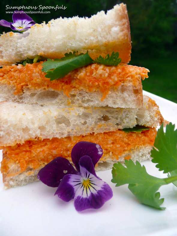 Curried Carrot Cheddar Sandwich ~ Sumptuous Spoonfuls #sandwich #recipe