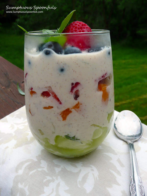 Maple Spice Greek Yogurt Fruit Parfait ~ Sumptuous Spoonfuls #parfait #recipe