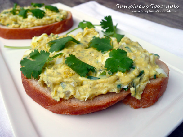 Delightfully Dilly Egg Salad Sandwiches ~ Sumptuous Spoonfuls #sandwich #recipe