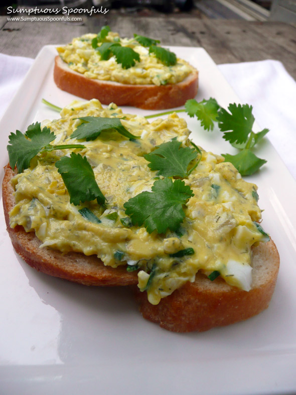 Delightfully Dilly Egg Salad Sandwiches ~ Sumptuous Spoonfuls #sandwich #recipe