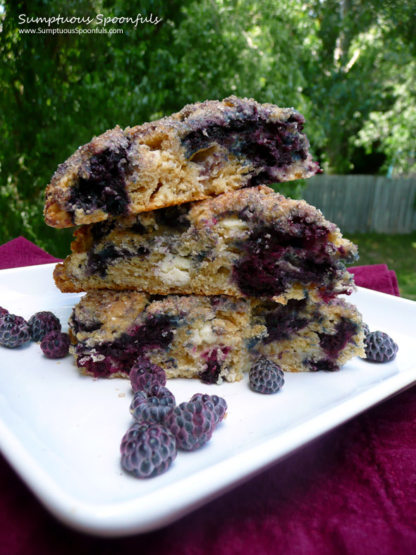 Black Raspberry White Chocolate Scones ~ Sumptuous Spoonfuls #scone #recipe