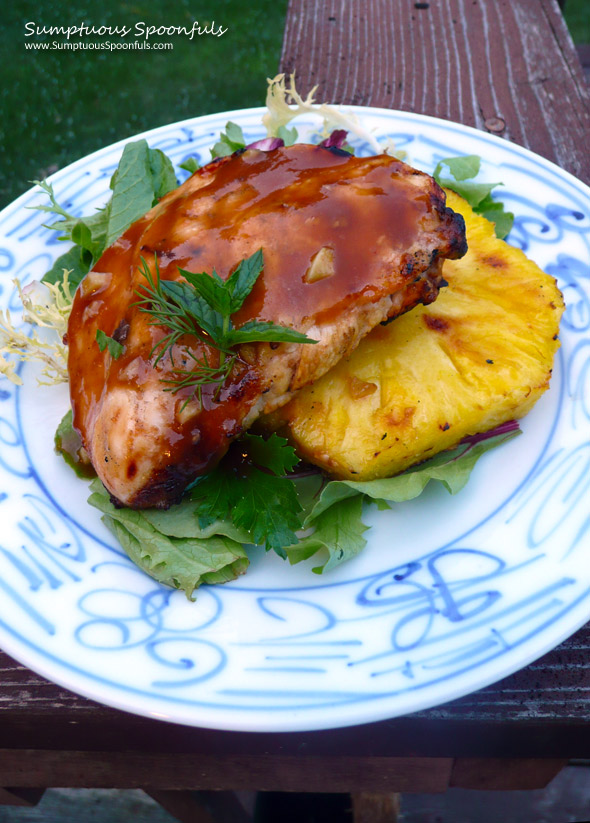 Grilled Honey Pineapple Teriyaki Chicken ~ Sumptuous Spoonfuls #chicken #recipe