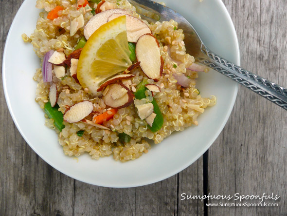 Lemon Asparagus Quinoa Salad with Fresh Rosemary ~ Sumptuous Spoonfuls #quinoa #salad #recipe