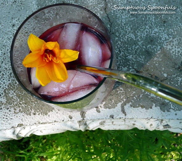 Secret Garden Romance Cocktail ~ Sumptuous Spoonfuls lemon berry rose #drink #recipe