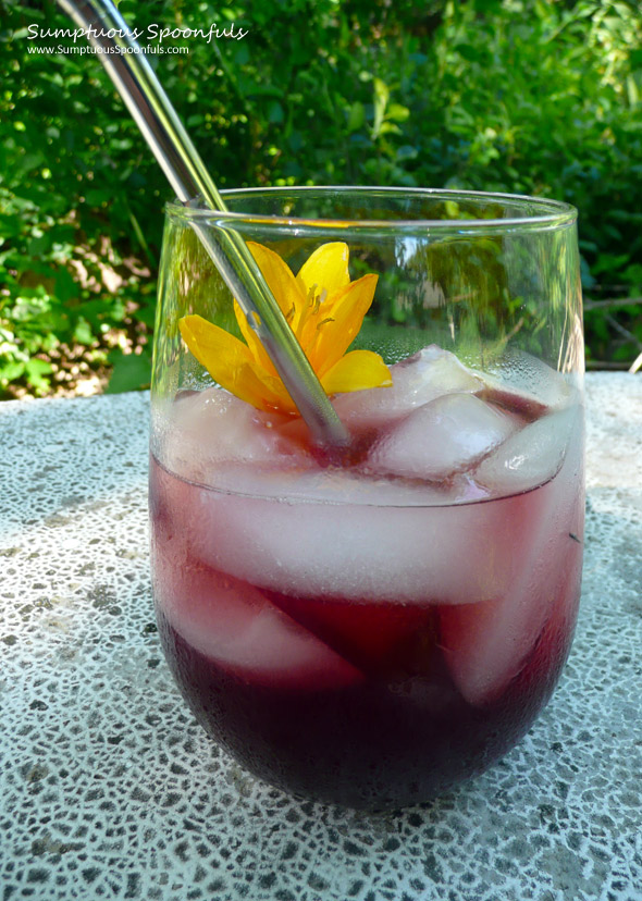 Secret Garden Romance Cocktail ~ Sumptuous Spoonfuls lemon berry rose #drink #recipe