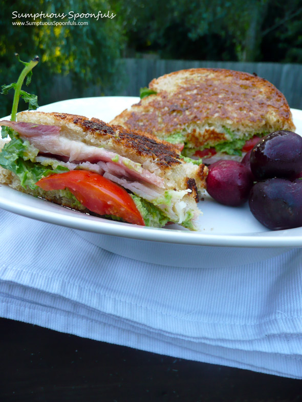 Turkey Avocado Bacon Lettuce & Tomato Sandwich ~ Sumptuous Spoonfuls #BLT #recipe