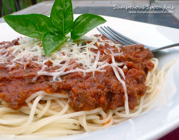 Wagyu Beef Bolognese Sauce ~ Sumptuous Spoonfuls #healthy #Italian #recipe