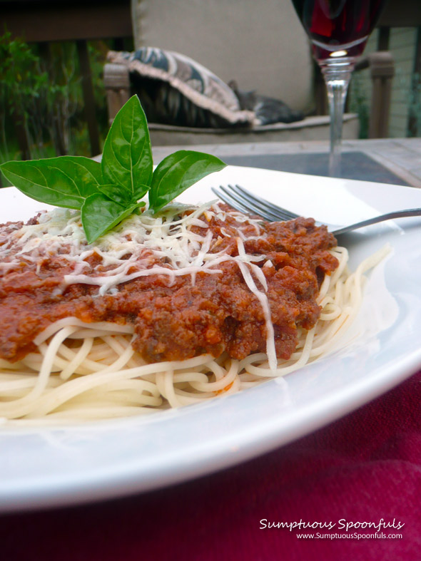 Wagyu Beef Bolognese Sauce ~ Sumptuous Spoonfuls #healthy #Italian #recipe