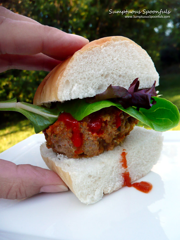 Asian Garlic Zucchini Beef Sliders ~ Sumptuous Spoonfuls #sliders #recipe