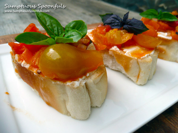 Heirloom Tomato Basil Bruschetta & A #CookingPlanit App Review ~ from Sumptuous Spoonfuls