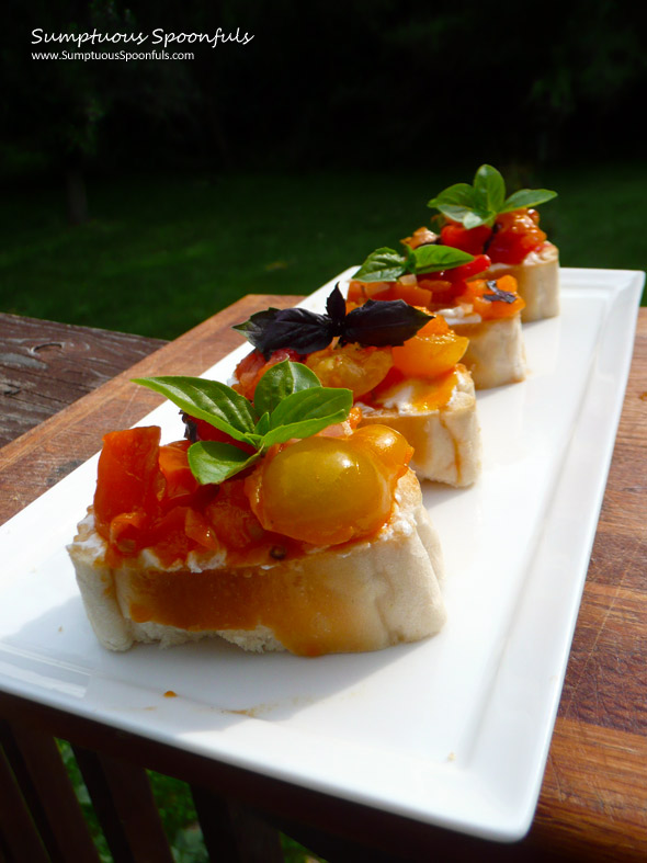 Heirloom Tomato Basil Bruschetta & A #CookingPlanit App Review ~ from Sumptuous Spoonfuls