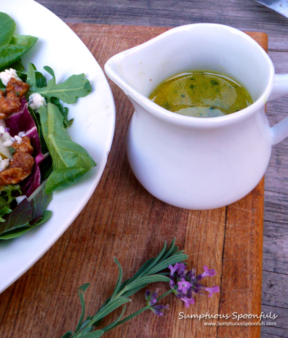 Honey White Wine Lavender Vinaigrette ~ Sumptuous Spoonfuls #salad dressing #recipe