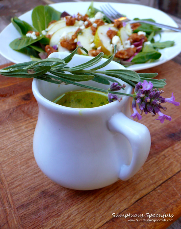Honey White Wine Lavender Vinaigrette ~ Sumptuous Spoonfuls #salad dressing #recipe
