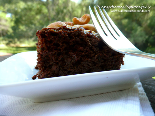 Toasted Marshmallow Cashew Chocolate Zucchini Cake ~ Sumptuous Spoonfuls #cake #recipe
