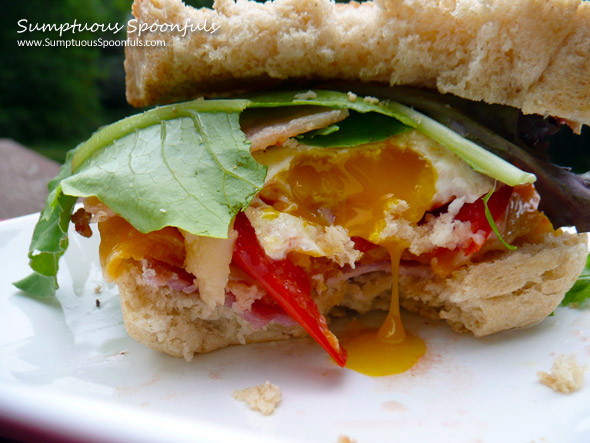 Smoked Cheddar & Gouda Breakfast BLT Sandwich ~ Sumptuous Spoonfuls #sandwich #recipe