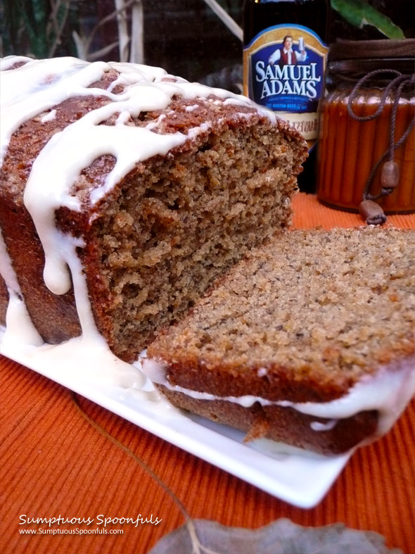 Sweet Harvest Pumpkin Ale Bread ~ Sumptuous Spoonfuls #pumpkin #bread #recipe