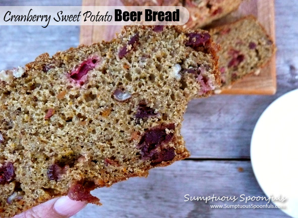 Cranberry Sweet Potato Beer Bread ~ Sumptuous Spoonfuls #beer #bread #recipe