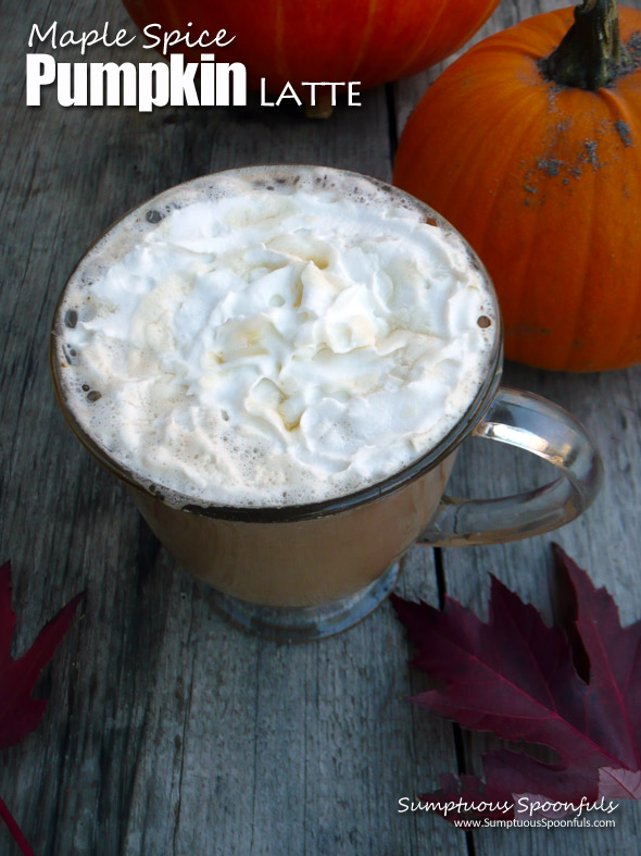 Maple Spice Pumpkin Latte ~ Sumptuous Spoonfuls #coffee #recipe