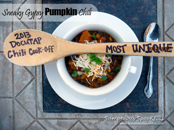 Sneaky Gypsy Pumpkin Chili ~ Sumptuous Spoonfuls #chili #recipe