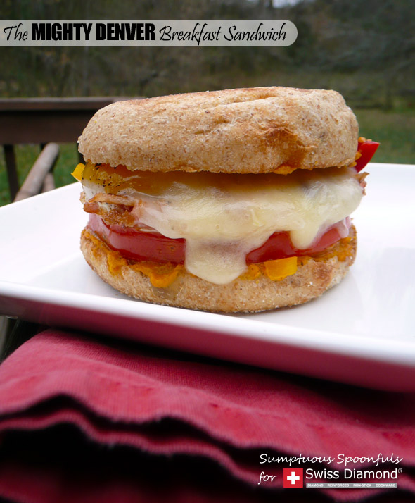 The Mighty Denver Breakfast Sandwich ~ Sumptuous Spoonfuls #Breakfast #Recipe