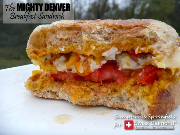 The Mighty Denver Breakfast Sandwich ~ Sumptuous Spoonfuls #Breakfast #Recipe