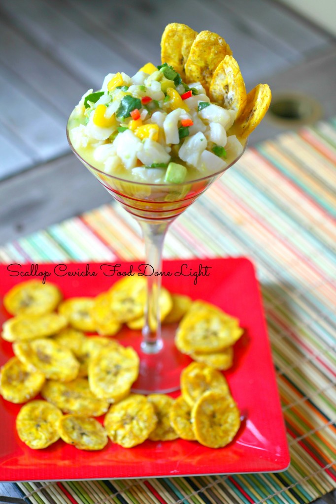 Scallop Ceviche with Baked Plantain Chips