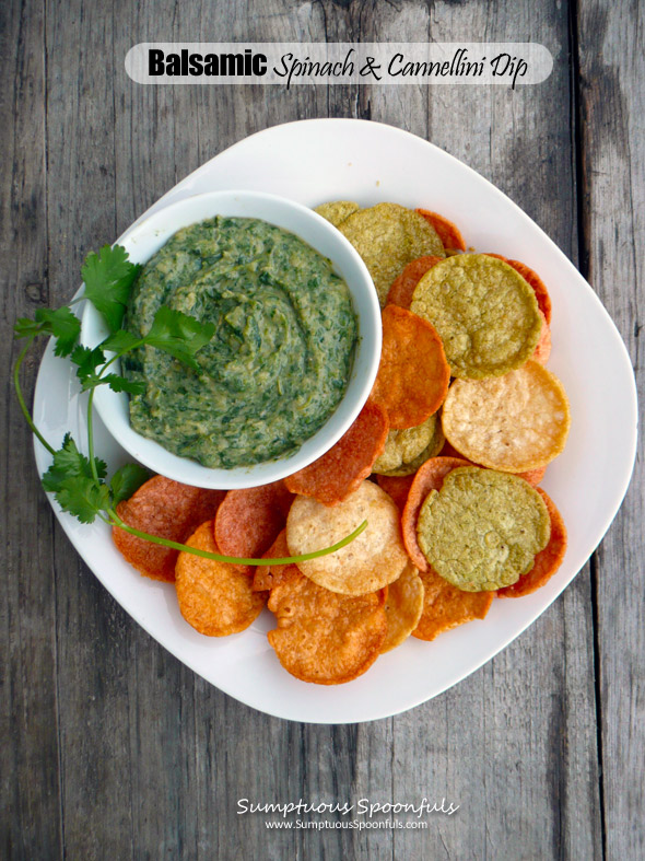 Balsamic Spinach & Cannellini Bean Dip ~ Delicious, Healthy & Easy Dip Recipe from Sumptuous Spoonfuls