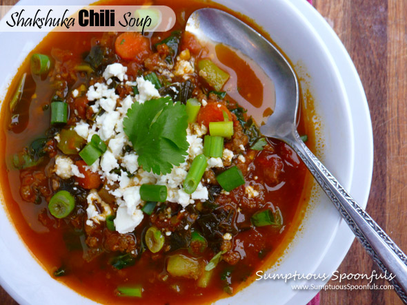 Shakshuka Chili Soup ~ Sumptuous Spoonfuls #soup #recipe