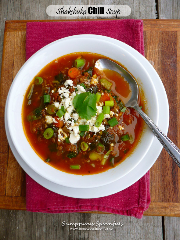 Shakshuka Chili Soup ~ Sumptuous Spoonfuls #soup #recipe