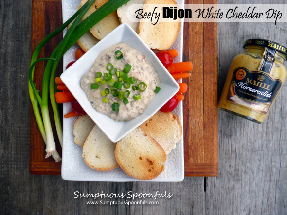 Beefy Dijon White Cheddar Dip ~ #easy #meat #dip #recipe from Sumptuous Spoonfuls