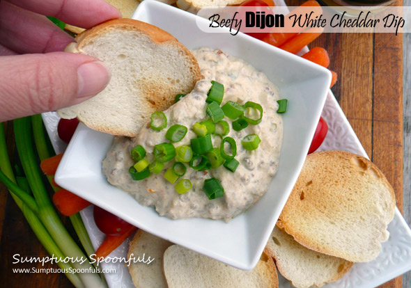 Beefy Dijon White Cheddar Dip ~ #easy #meat #dip #recipe from Sumptuous Spoonfuls