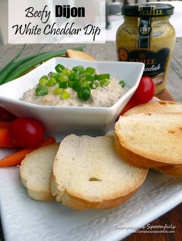 Beefy Dijon White Cheddar Dip ~ #easy #meat #dip #recipe from Sumptuous Spoonfuls