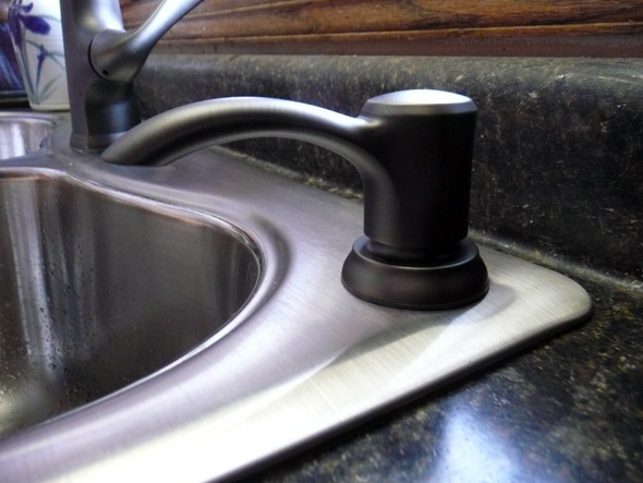Pfister Pasadena Slate Pulldown Faucet ~ View of the Soap Dispenser