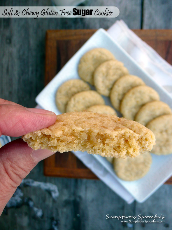 Soft & Chewy Gluten Free Sugar Cookies ~ each one is like a little pillow of sugar from Sumptuous Spoonfuls
