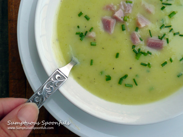 Irish Cabbage & Potato Soup with Ham ~ Sumptuous Spoonfuls #StPatricksDay #recipe