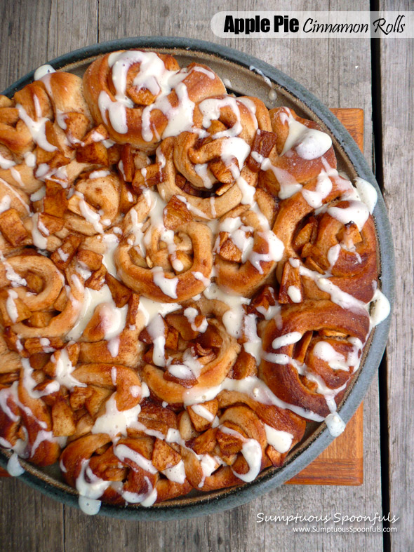 Apple Pie Cinnamon Rolls ~ Sumptuous Spoonfuls #breakfast #recipe