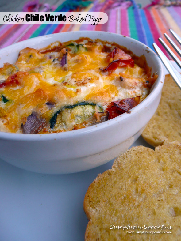 Chicken Chile Verde Baked Eggs