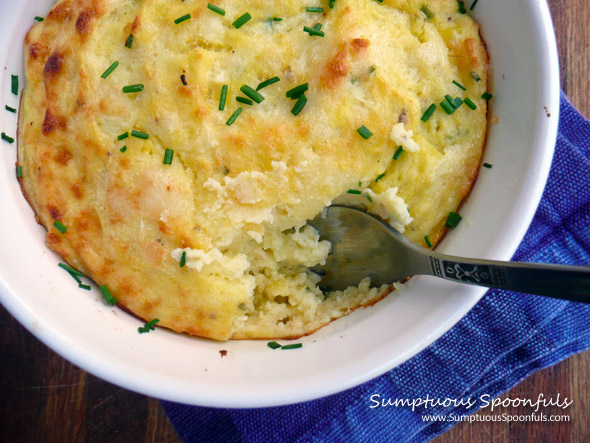 Havarti Chive Potato Puff ~ Sumptuous Spoonfuls #potato #recipe