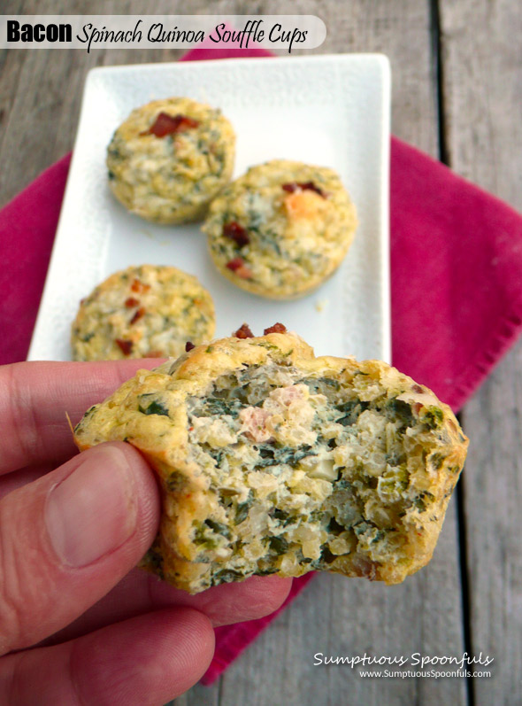 Bacon Spinach Quinoa Souffle Cups