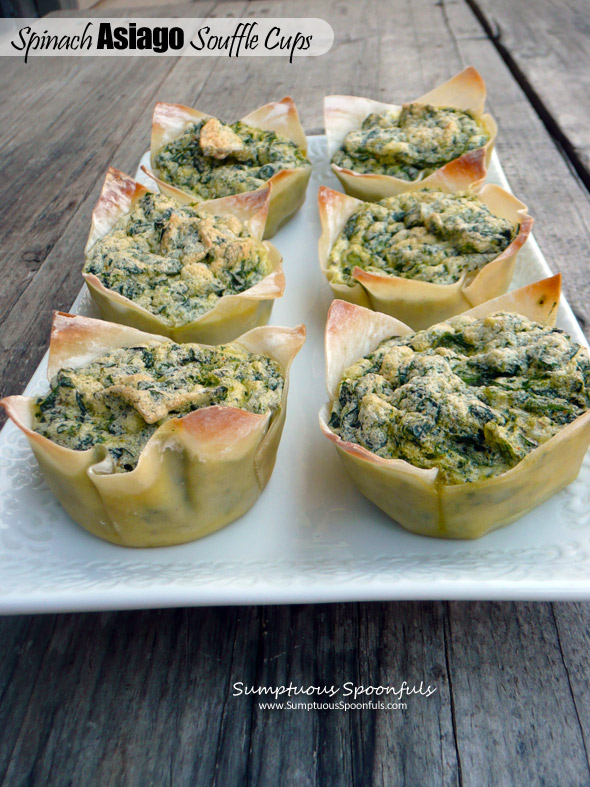 Spinach Asiago Souffle Cups ~ Sumptuous Spoonfuls #breakfast or #appetizer #recipe