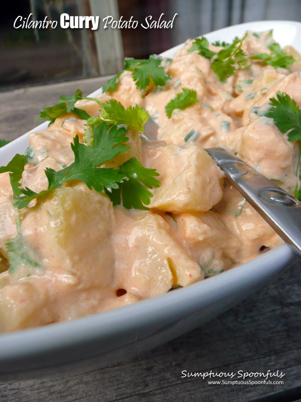 Cilantro Curry Potato Salad ~ Sumptuous Spoonfuls #curry #potato #salad #recipe