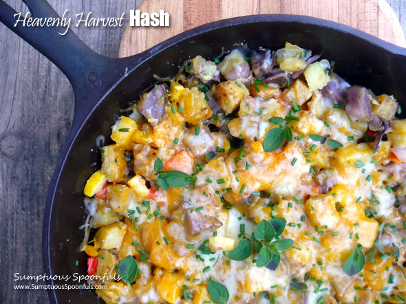 Heavenly Harvest Hash ~ Sumptuous Spoonfuls #garden #potato #hash #recipe